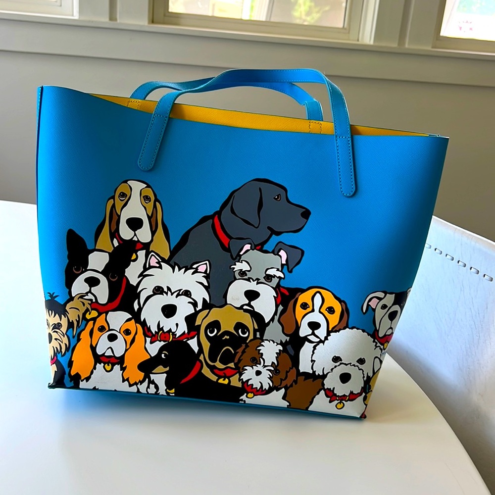 RARE marc tetro group dog tote in blue.